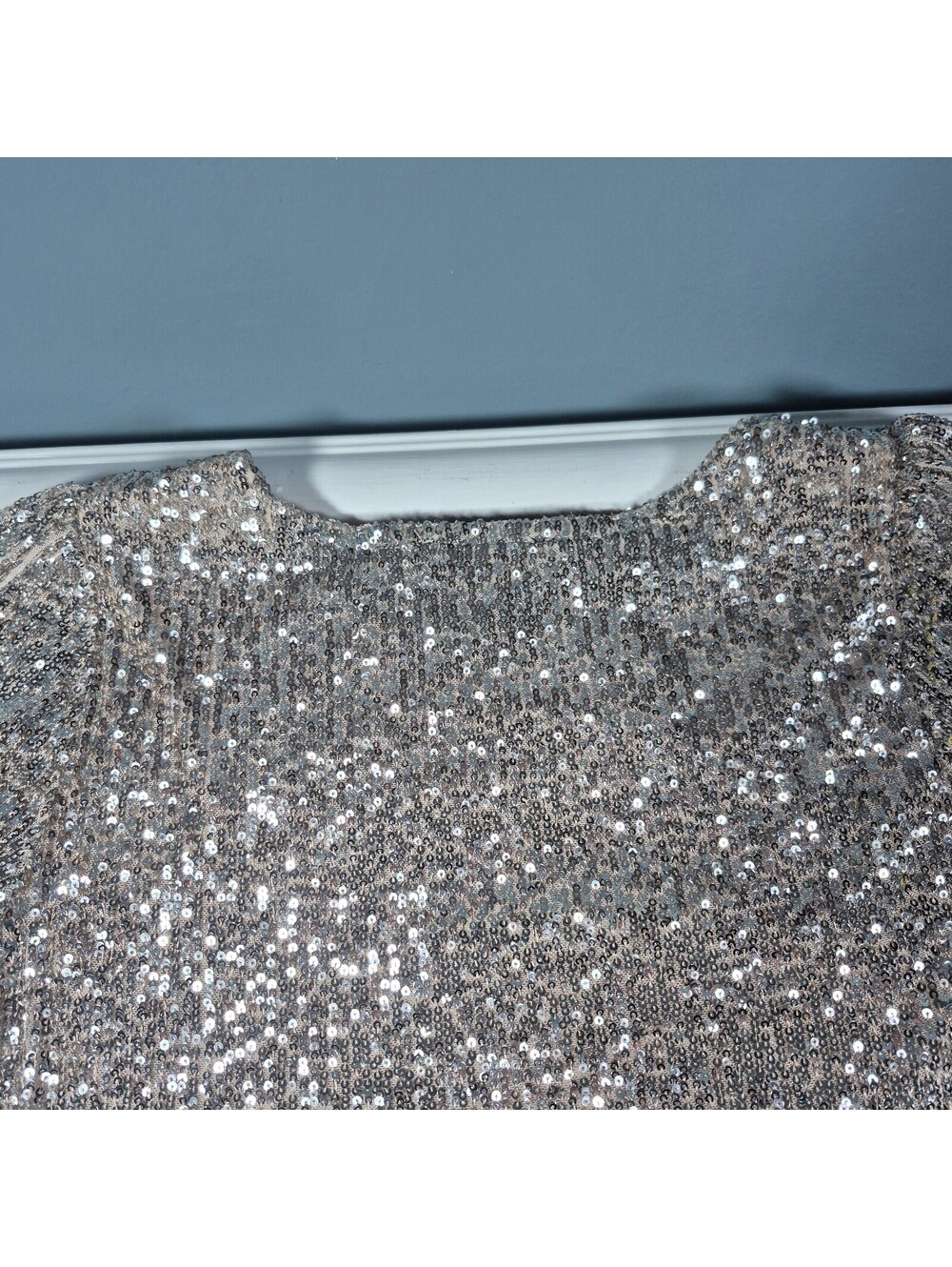 Cable & Gauge Champain Sequin Cocktail Holiday Dress Midi Sz M Sophiscated - Picture 16 of 16